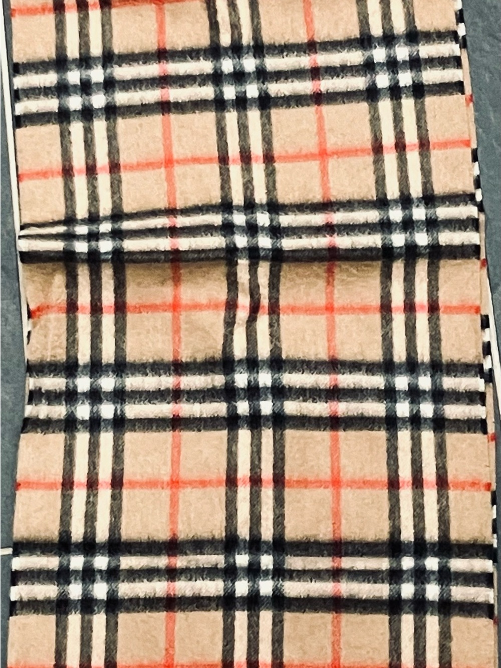 Classic Burberry Plaid Scarf in Beige, Black & Red